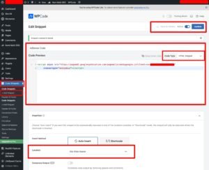 Copy and paste the AdSense code in between the head tags of your site